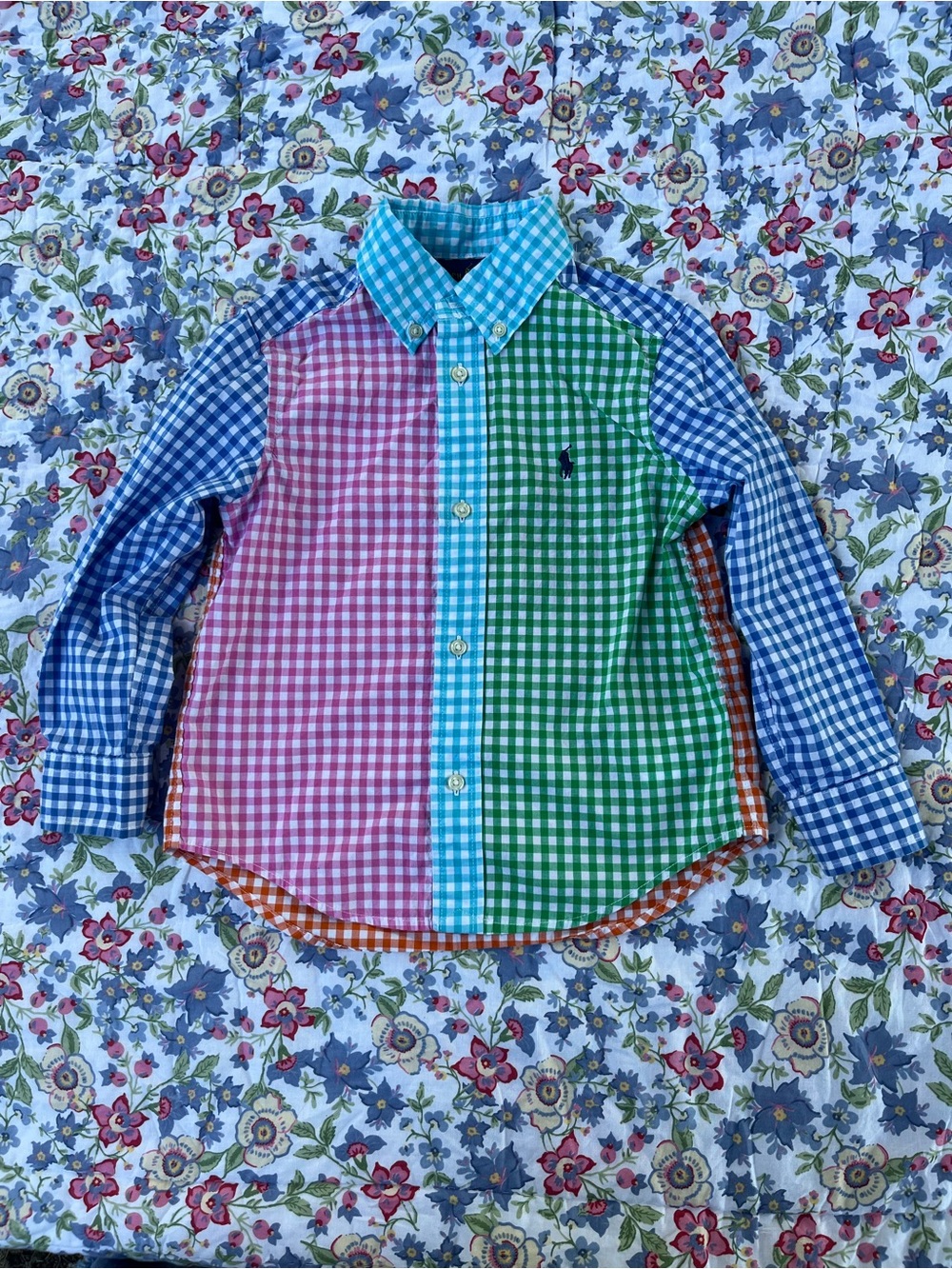 Ralph Lauren Multi-Color Gingham Button-Down Shirt 3T